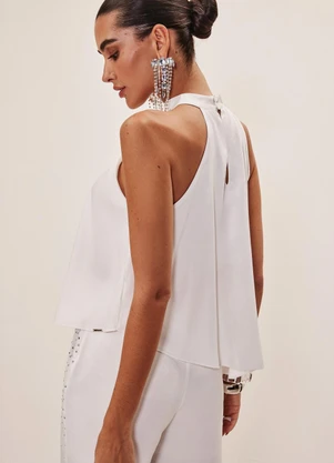 Elegance - Regata Frente Única com Cristais Off White - ELEGANCE