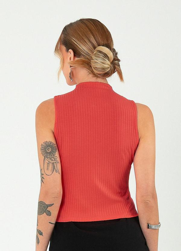 Cativa - Regata Gola Alta Canelada Laranja Escuro 2