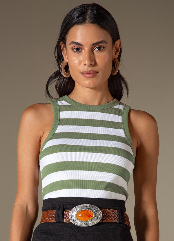 Use Modo - Regata Halterneck Listrada Verde