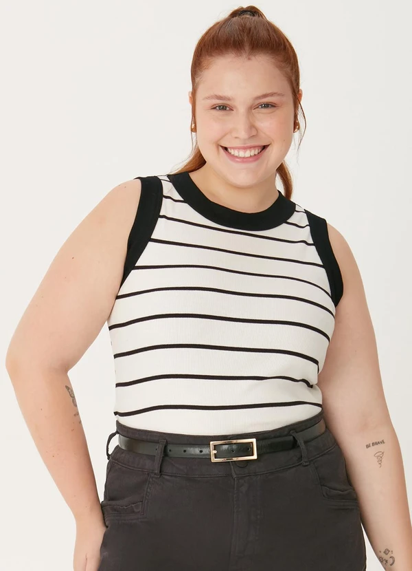 Malwee - Regata Justa Listrada Branco