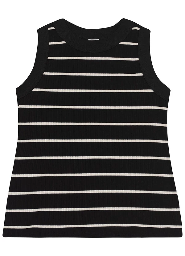 Malwee - Regata Justa Listrada Preto