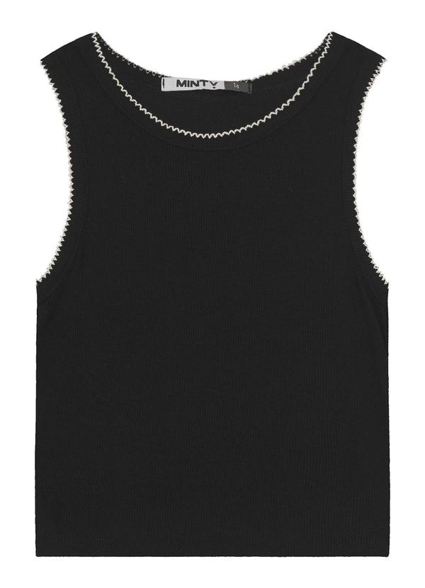 Minty - Regata Juvenil em Ribana de Viscose Preto 3