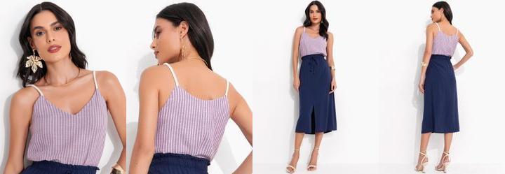 Regata Listrado Ros em Tricoline