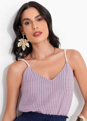 Quintess - Regata Listrado Rosé em Tricoline - QUINTESS