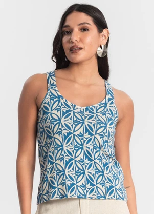 Rovitex - Regata Nadador Estampada Feminina Azul - ROVITEX