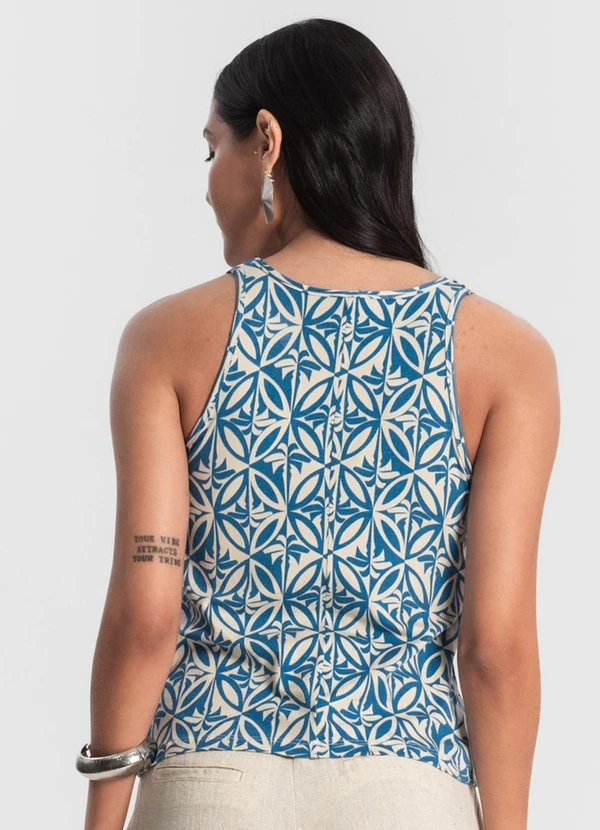 Rovitex - Regata Nadador Estampada Feminina Azul 2