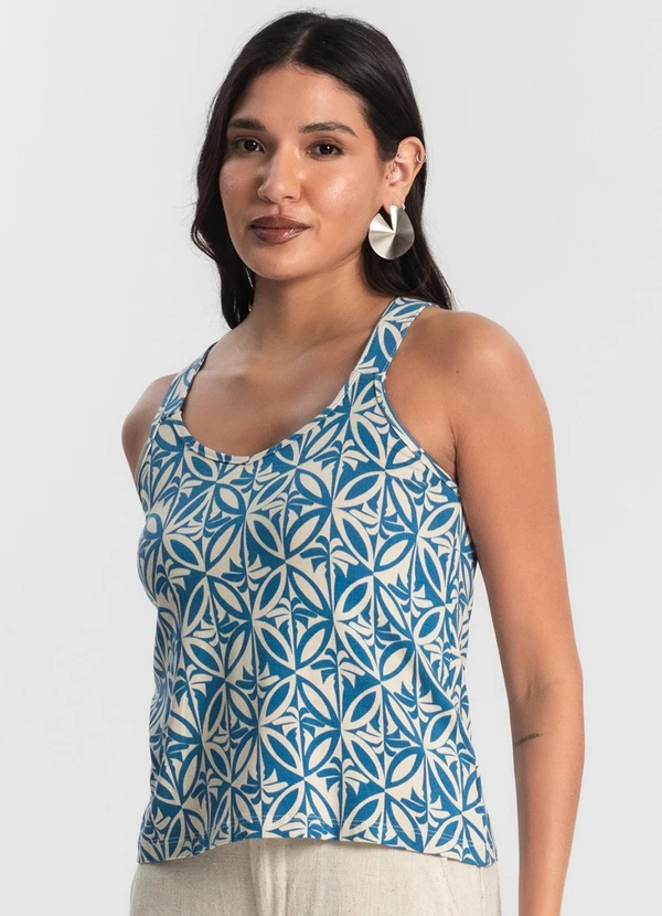 Rovitex - Regata Nadador Estampada Feminina Azul 4