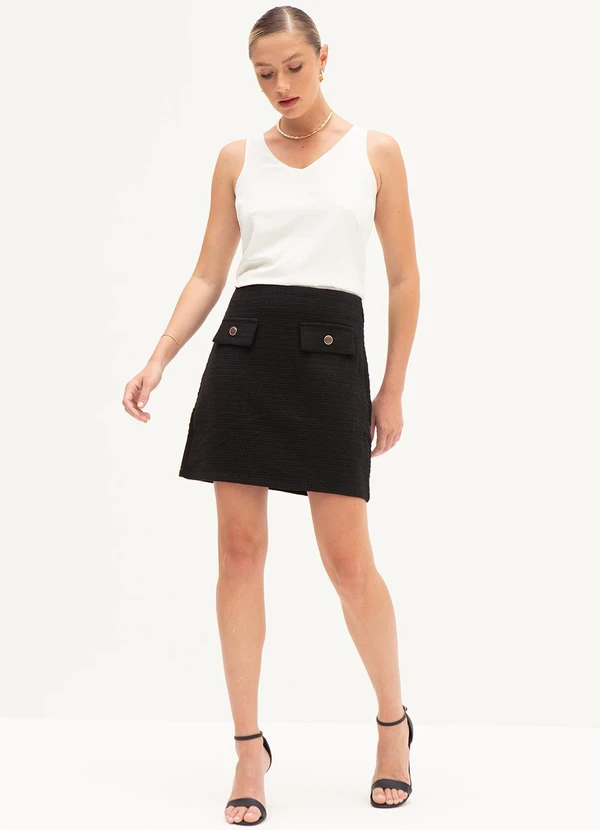 Principessa - Regata Feminina Off White com Decote V Lucia 3