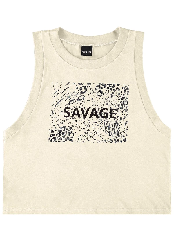 Enfim - Regata Off White Feminina Cavada Savage