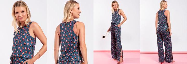 Regata Pinceladas em Jersey Acetinado