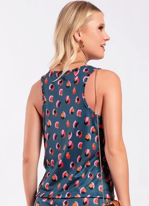 Moda Pop - Regata Pinceladas em Jersey Acetinado - MODA POP