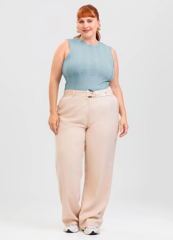 Cativa - Regata Plus Size em Canelado Cinza 3