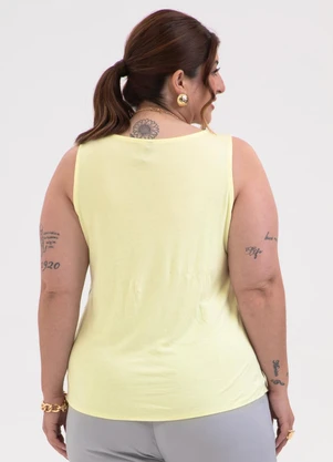 Habana - Regata Plus Size em Misturinha Amarelo - HABANA
