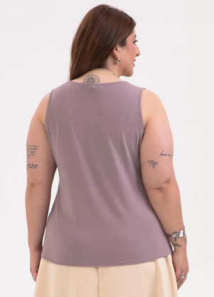 Habana - Regata Plus Size em Misturinha Lilás - HABANA
