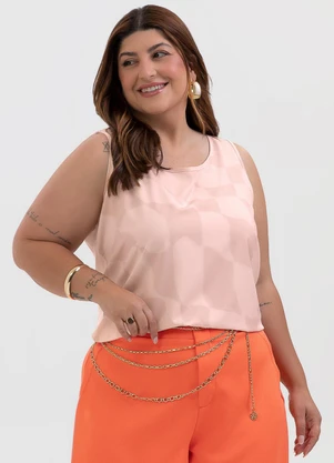 Habana - Regata Plus Size em Misturinha Rosa - HABANA