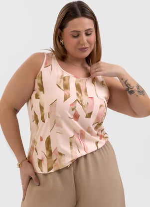 Habana - Regata Plus Size em Misturinha Rosa - HABANA