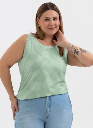 Habana - Regata Plus Size em Misturinha Verde - HABANA