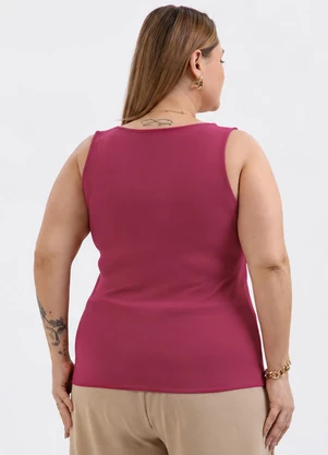Habana - Regata Plus Size em Viscose Pink - HABANA