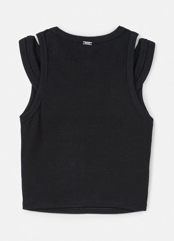 Authoria - Regata Preta com Cortes Assimétricos Preto 2