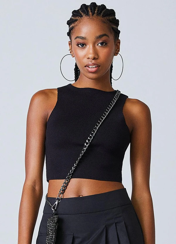 Authoria - Regata Preta de Tricot Preto