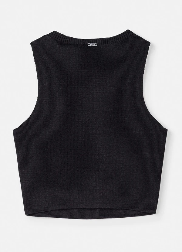 Authoria - Regata Preta de Tricot Preto 7