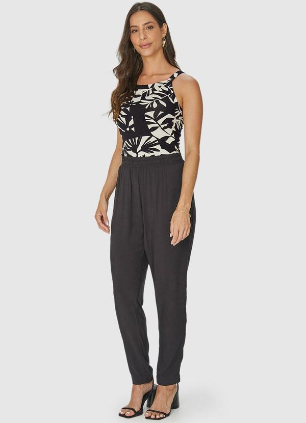 Malwee - Regata Preta Folhagens em Cotton Feminina 3