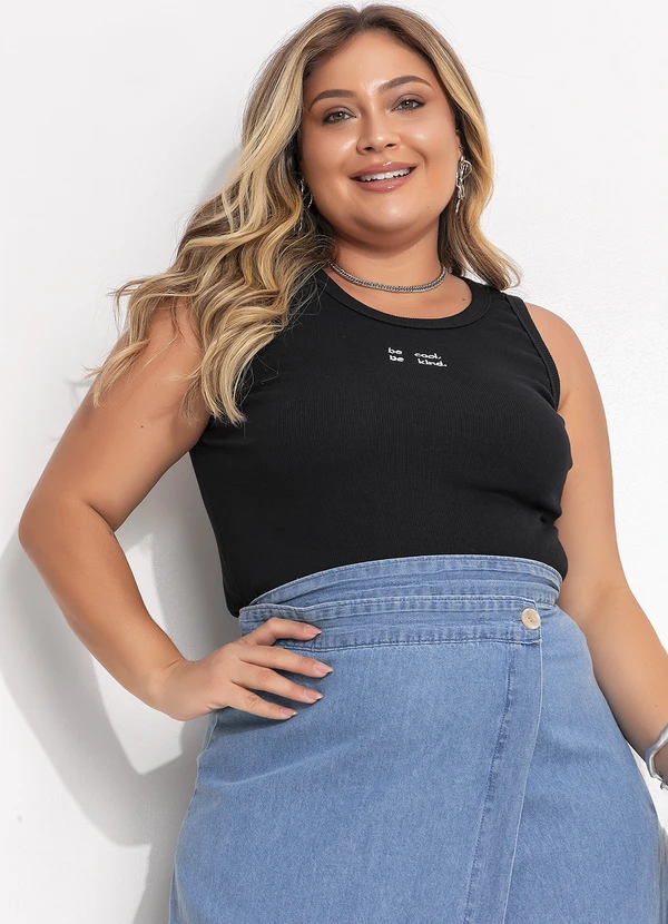 Quintess - Regata Preto em Canelado 12