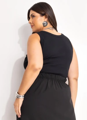 Marguerite - Regata Preto em Canelado - MARGUERITE