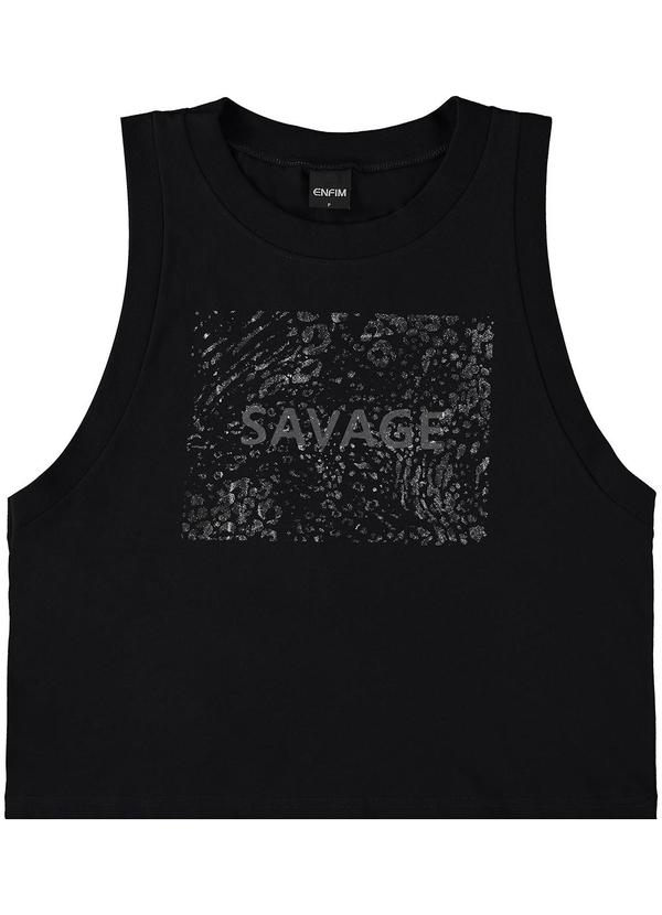 Enfim - Regata Preto Feminina Cavada Savage
