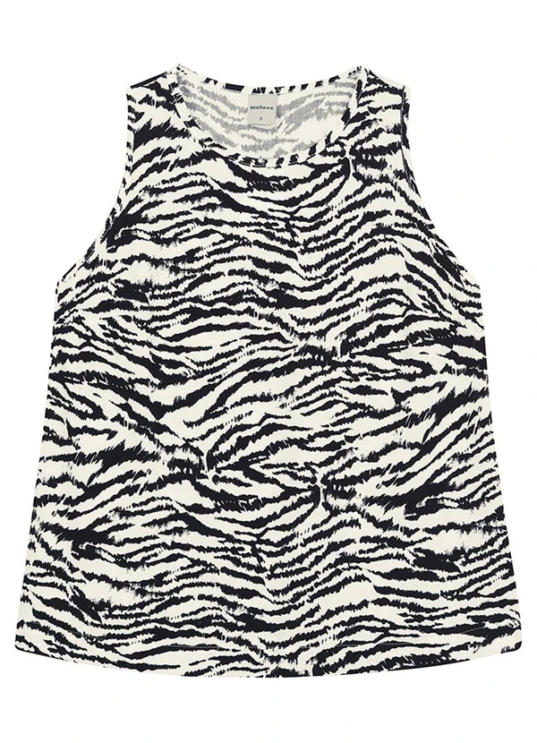 Malwee - Regata Regular Zebra em Viscose Branco