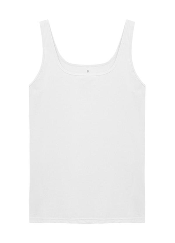 Basicamente - Regata Ribana Feminina Branco