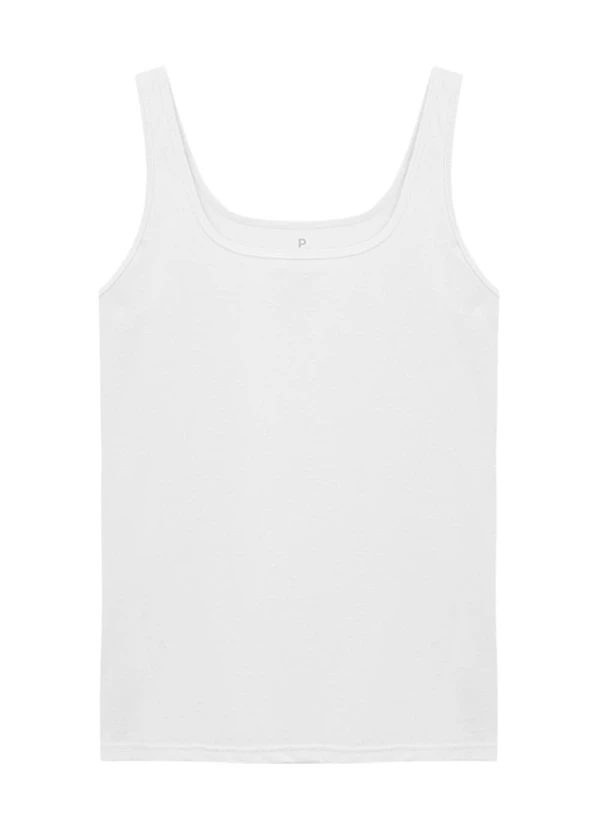 Basicamente - Regata Ribana Feminina Branco