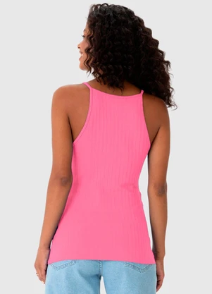 Malwee - Regata Rosa Justa em Viscose Canelada - MALWEE