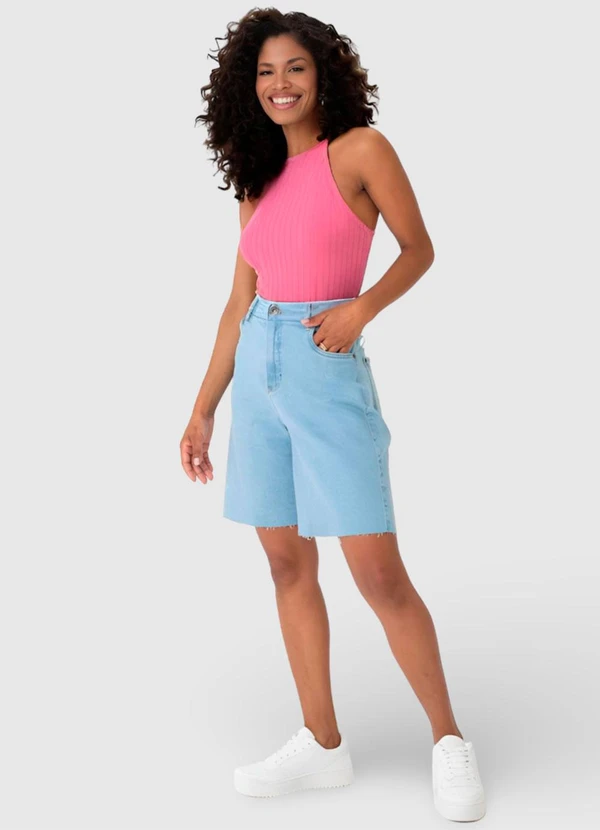 Malwee - Regata Rosa Justa em Viscose Canelada 3