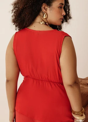 Elegance - Regata Transpassada c/ Prega Vermelho Red Pepper - ELEGANCE