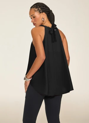Elegance - Regata Transpassada com Argola Preto - ELEGANCE