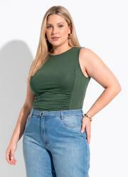 Regata Verde em Viscose com Elastano