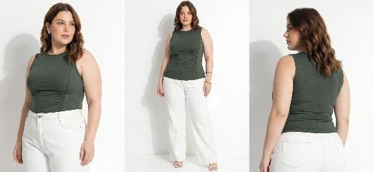 Regata Verde em Viscose com Elastano