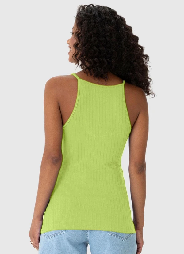 Malwee - Regata Verde Limão Justa em Viscose Canelada 2