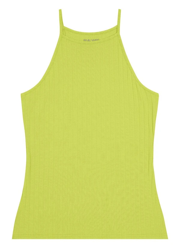 Malwee - Regata Verde Limão Justa em Viscose Canelada 6