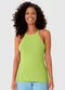 Malwee - Regata Canelada Ajustada Feminina Azul - variação: Verde Limão