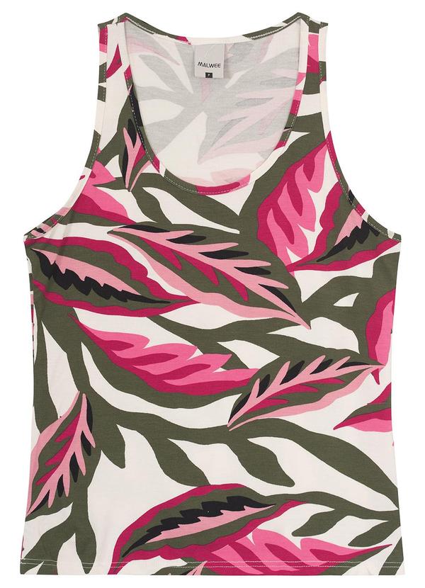 Malwee - Regata Verde Musgo Tropical em Viscose