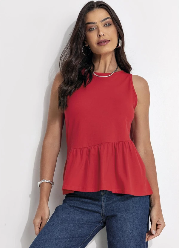 Fakini - Regata em Viscose Vermelho 4