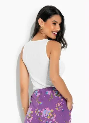 Moda Pop - Retaga Off White Decote Costas Nadador - MODA POP