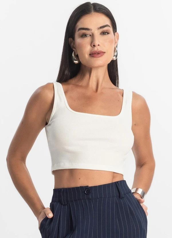 Rovitex - Top Básico Feminino em Ribana Bege