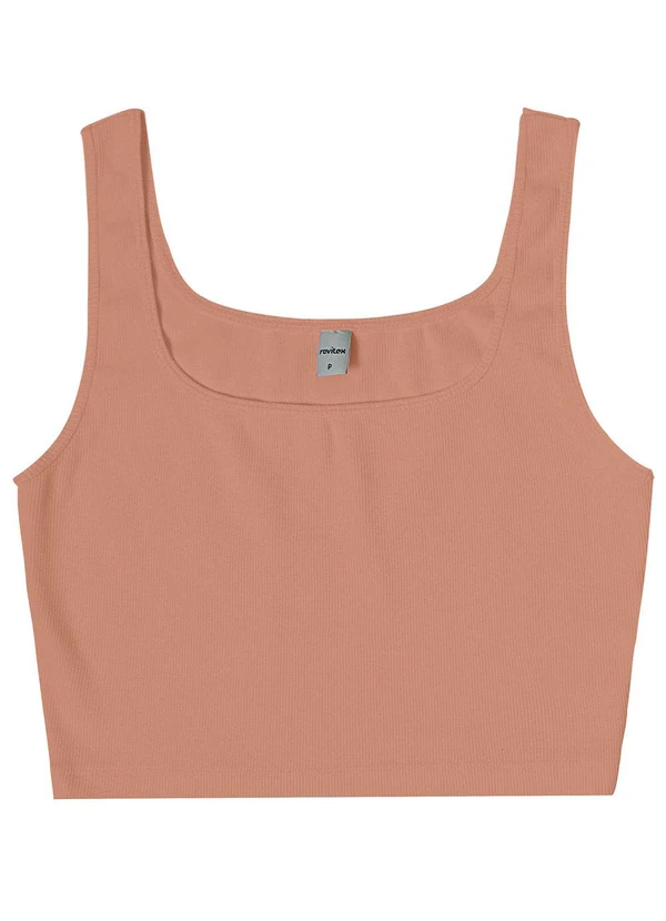 Rovitex - Top Básico Feminino em Ribana Marrom