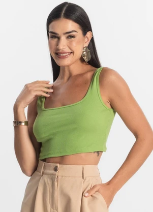 Rovitex - Top Básico Feminino em Ribana Verde - ROVITEX