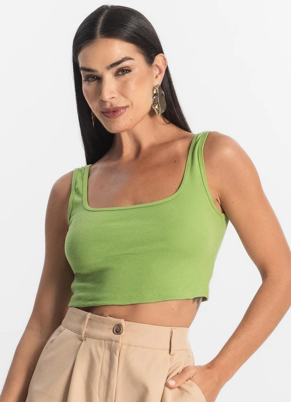 Rovitex - Top Básico Feminino em Ribana Verde 4