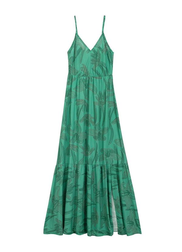 Marialícia - Vestido Estampado Longo Marialícia Verde