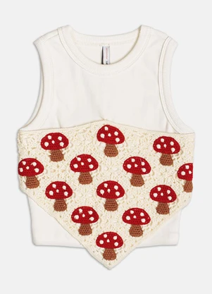 Authoria - Regata com Bandana de Crochê Off White - AUTHORIA